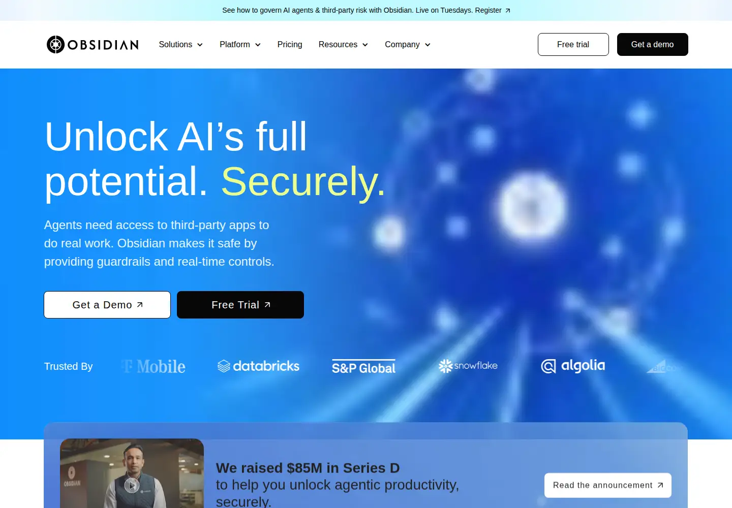 Screenshot of obsidiansecurity.com