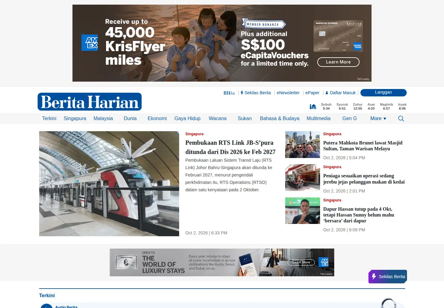 Screenshot of beritaharian.sg