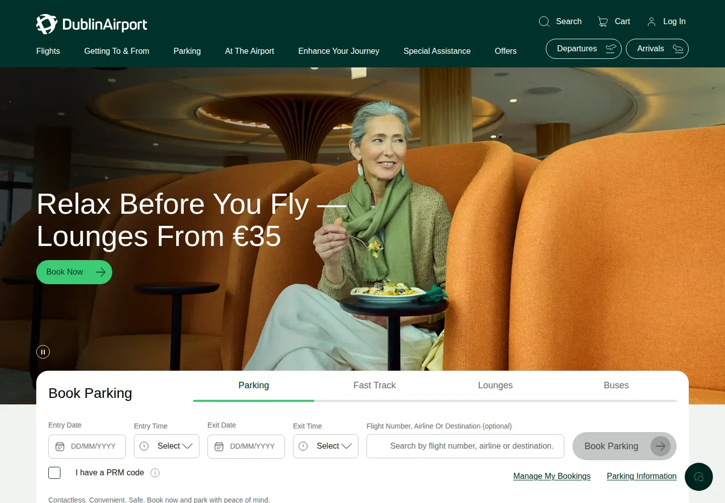 Screenshot of dublinairport.com