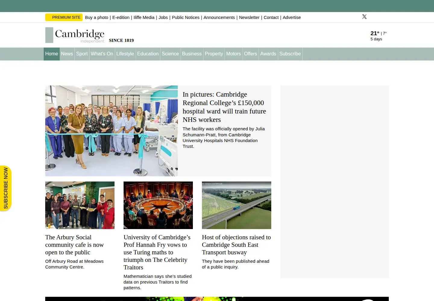 Screenshot of cambridgeindependent.co.uk