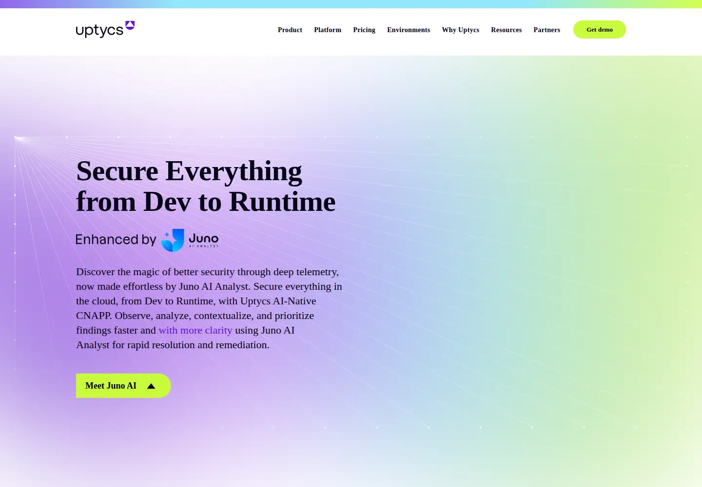 Captured homepage of uptycs.com in the current scan