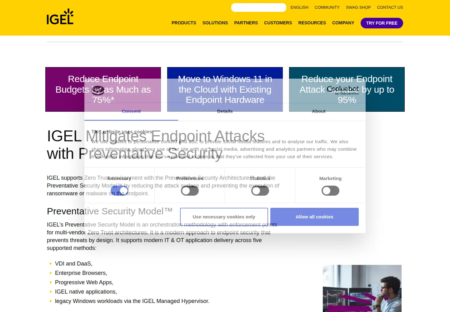 Screenshot of igel.com