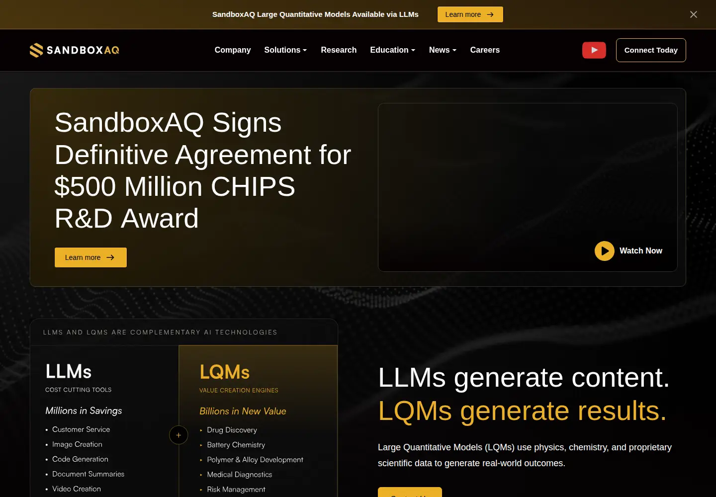Screenshot of sandboxaq.com