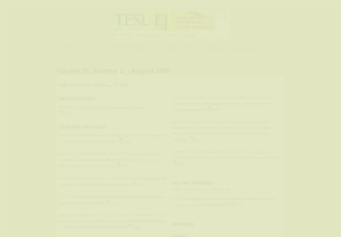 Screenshot of tesl-ej.org
