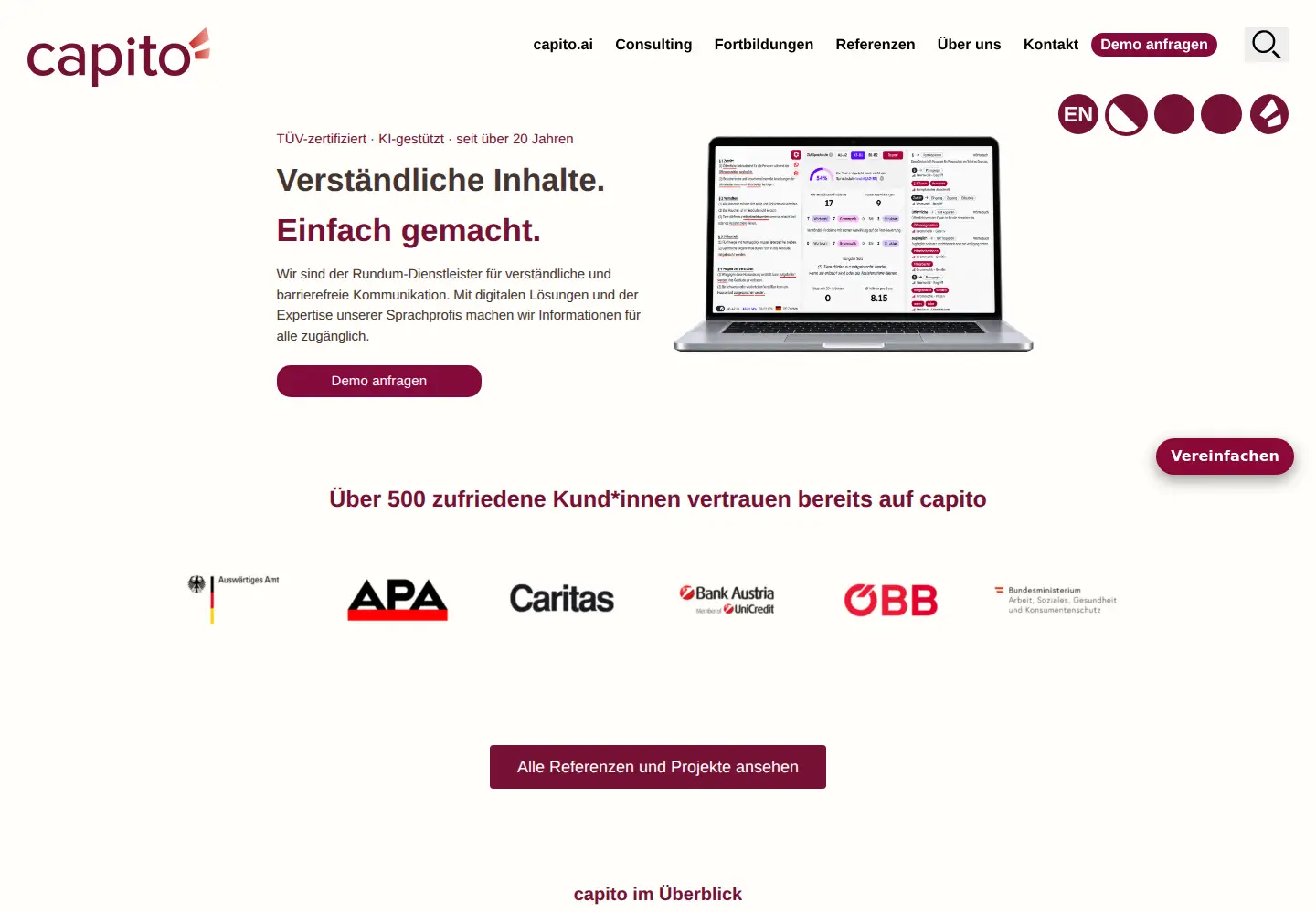 Screenshot of capito.eu