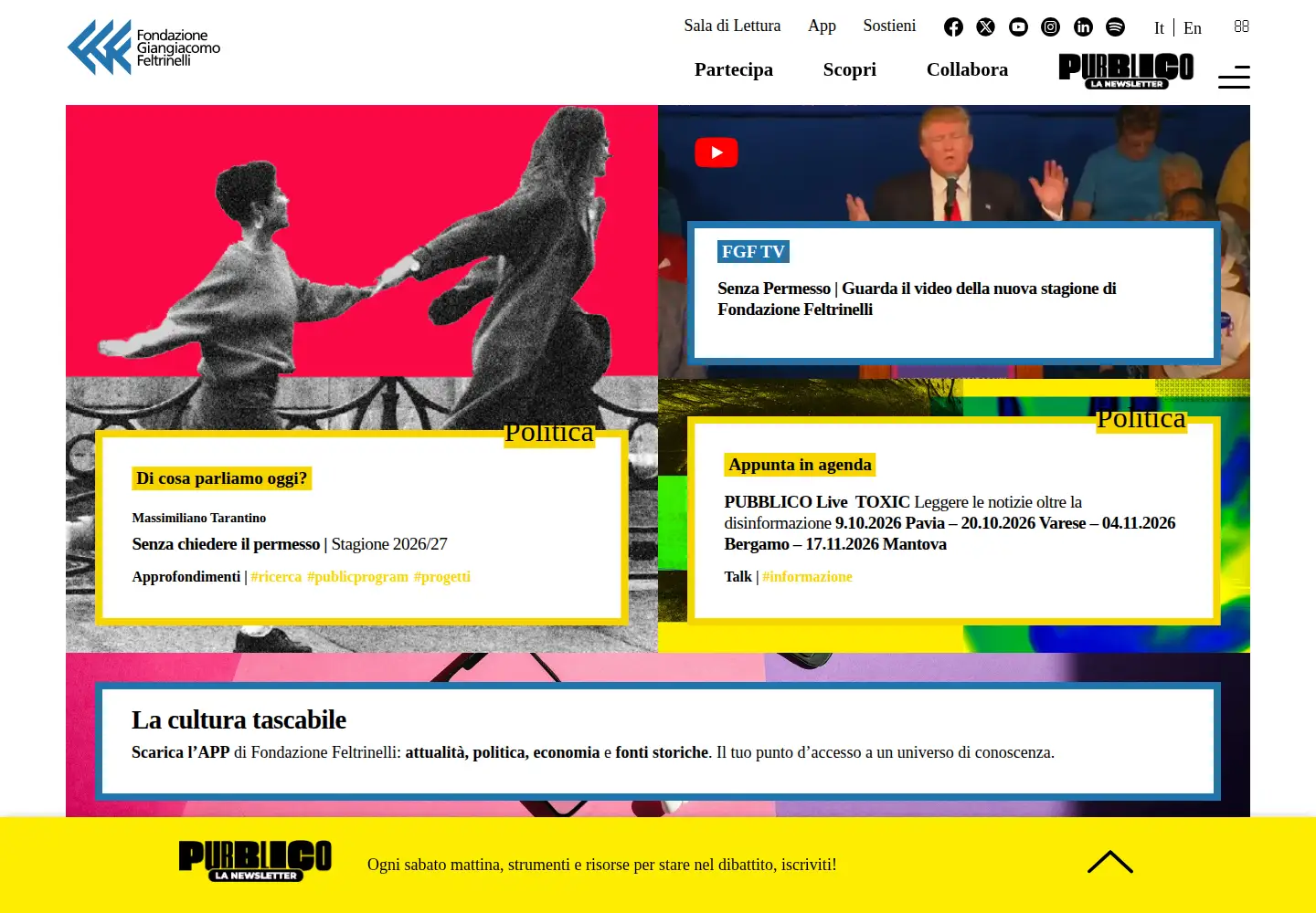 Screenshot of fondazionefeltrinelli.it