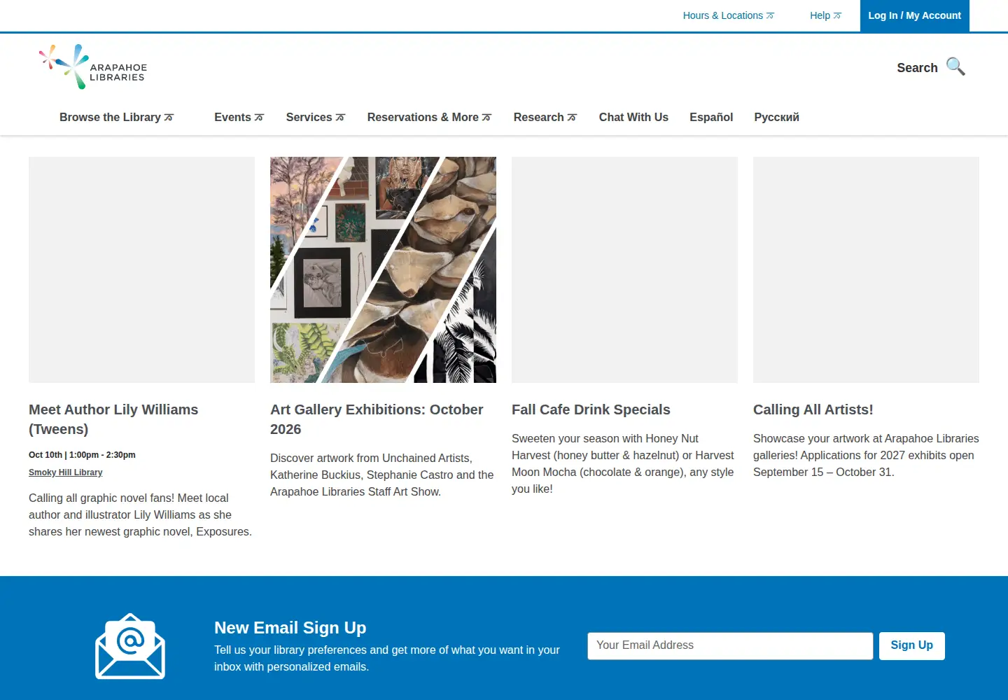 Screenshot of arapahoelibraries.org