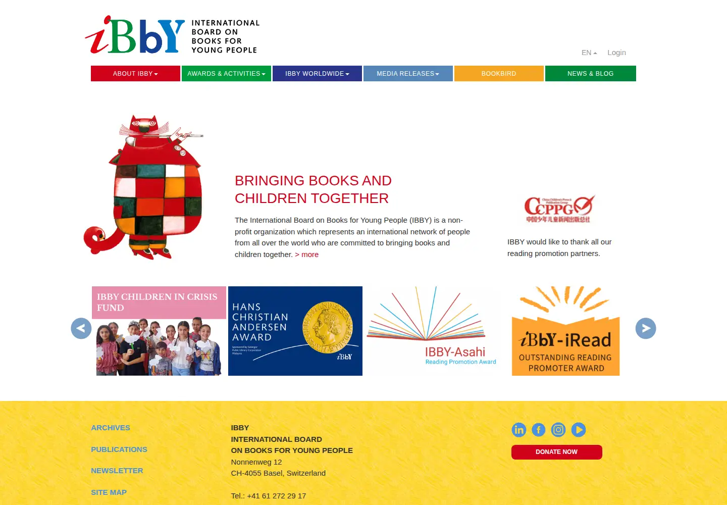 Screenshot of ibby.org
