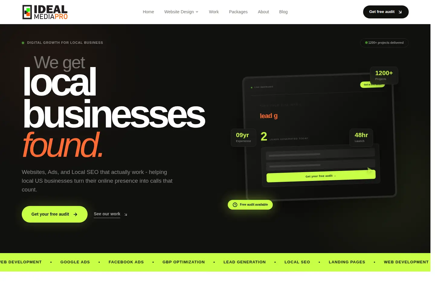 Screenshot of idealmediapro.com