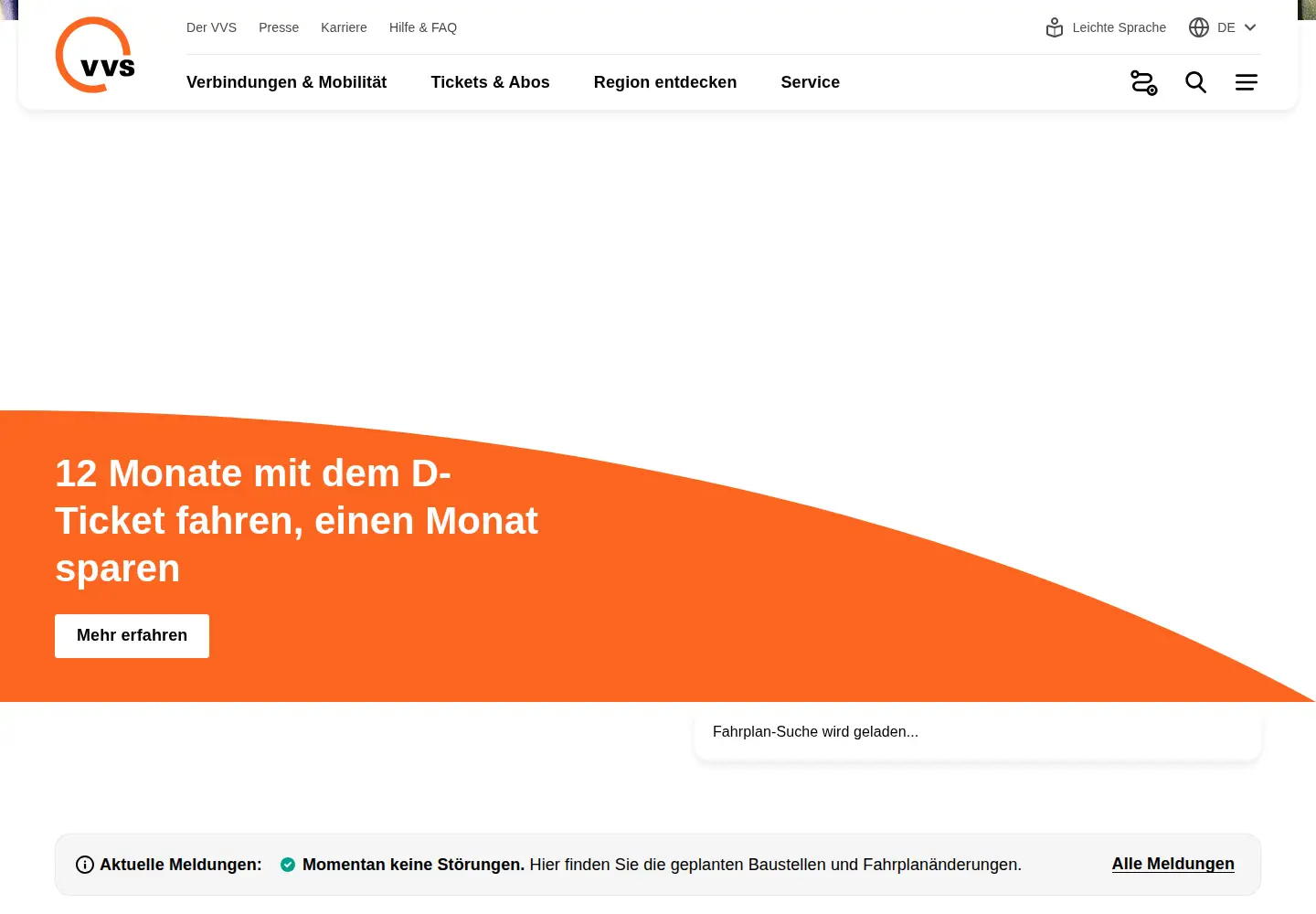 Screenshot of vvs.de