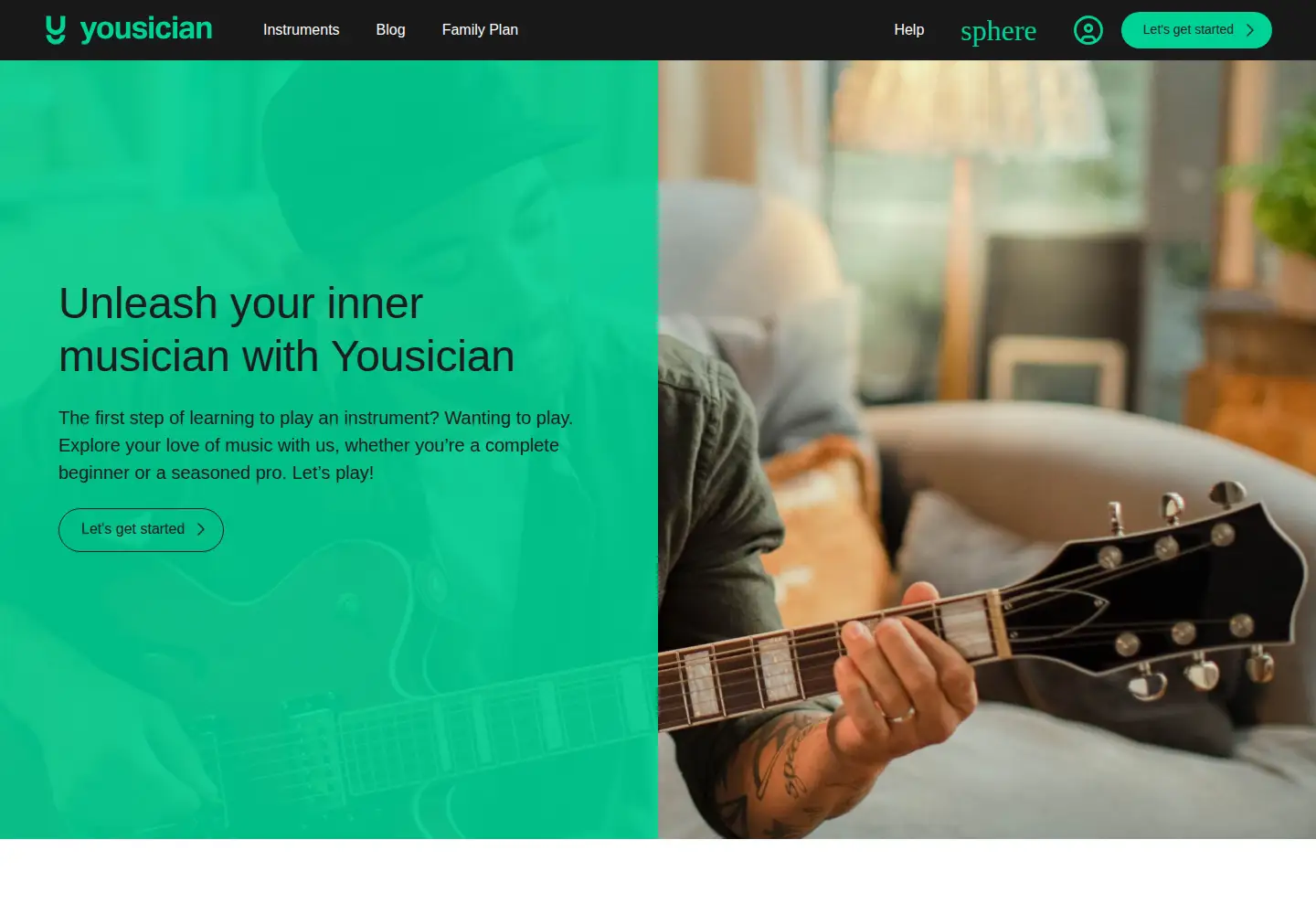 Screenshot of yousician.com