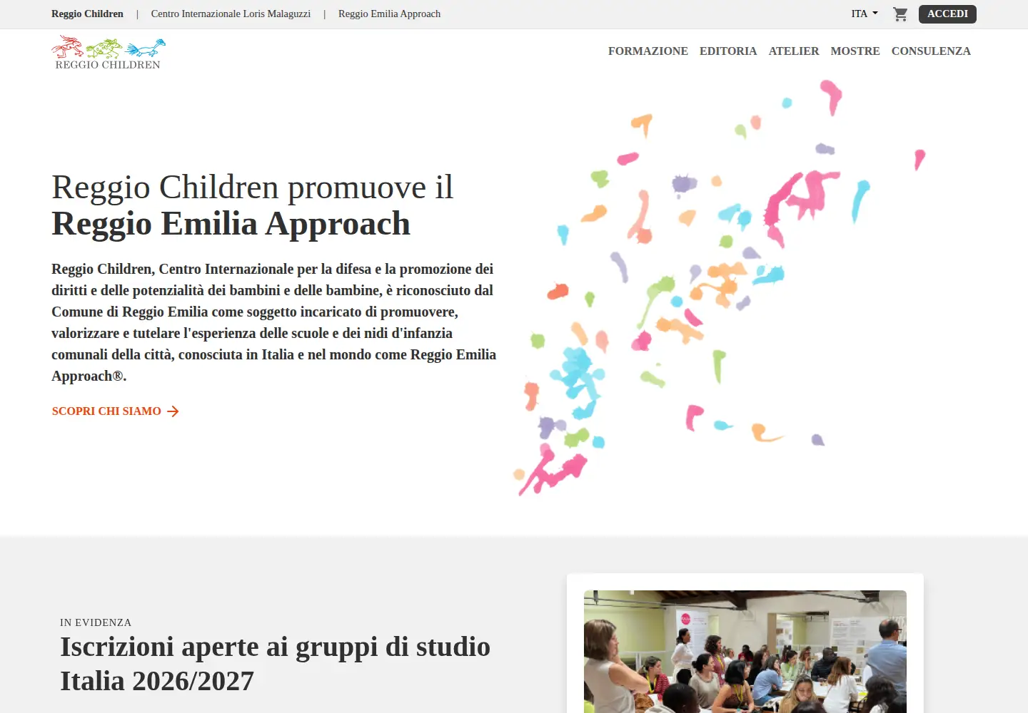 Screenshot of reggiochildren.it