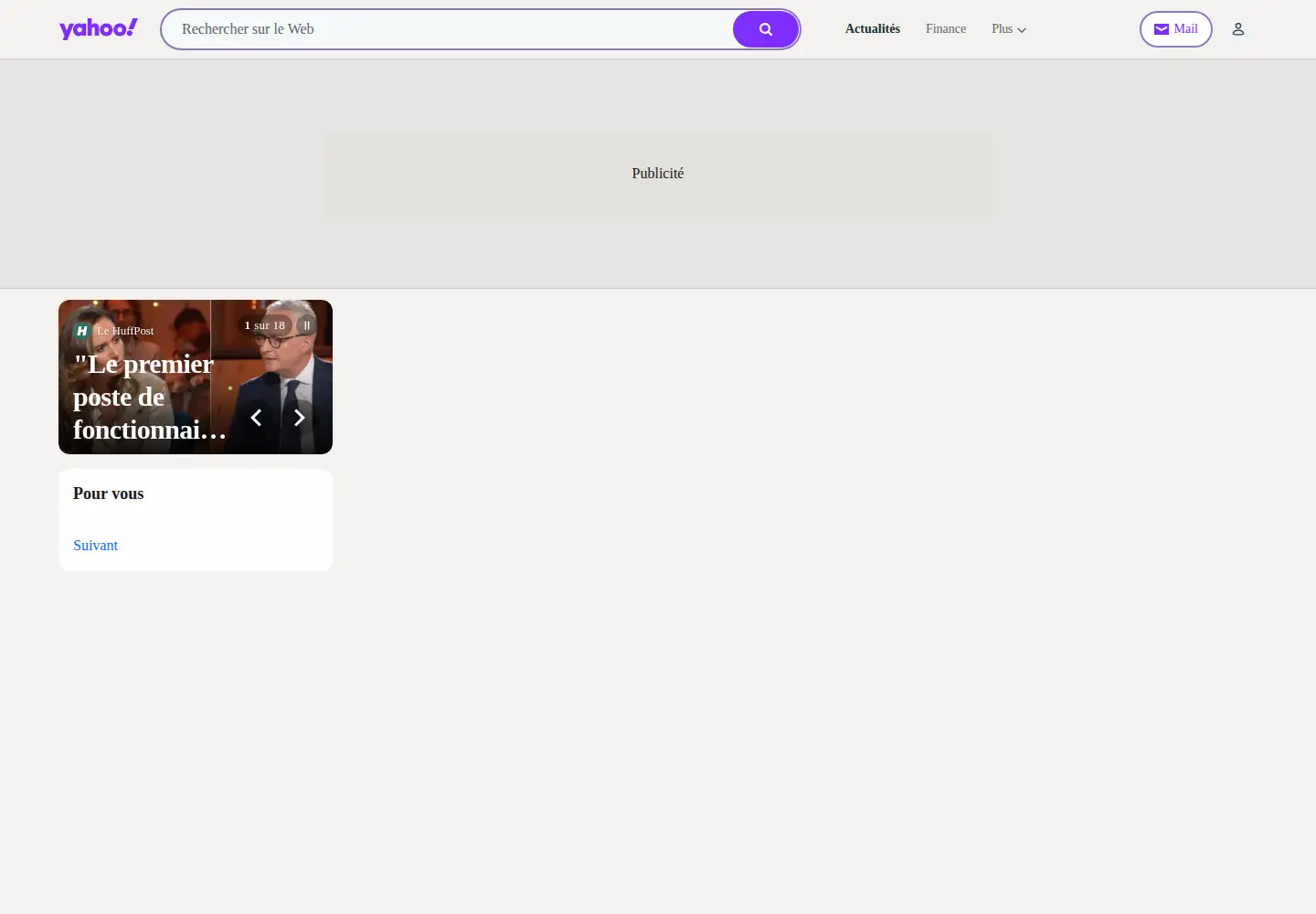 Screenshot of yahoo.fr