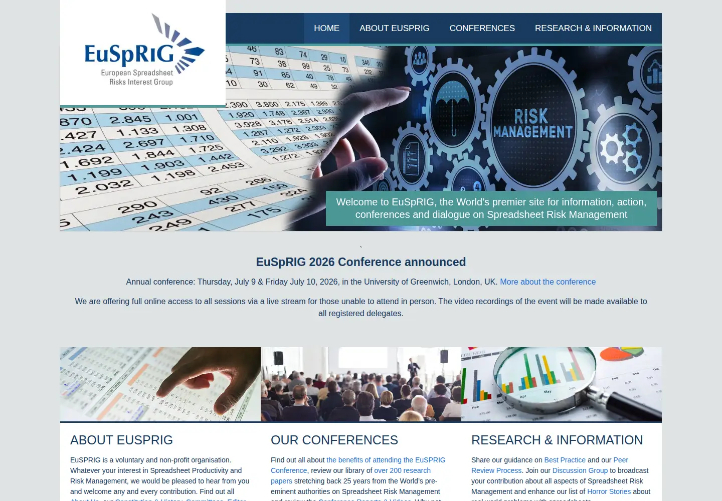 Screenshot of eusprig.org