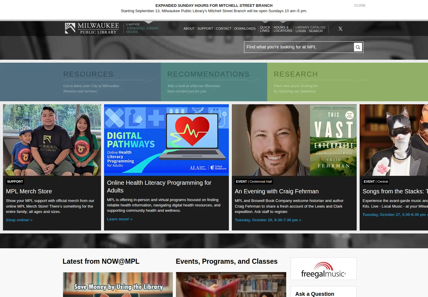 Screenshot of mpl.org