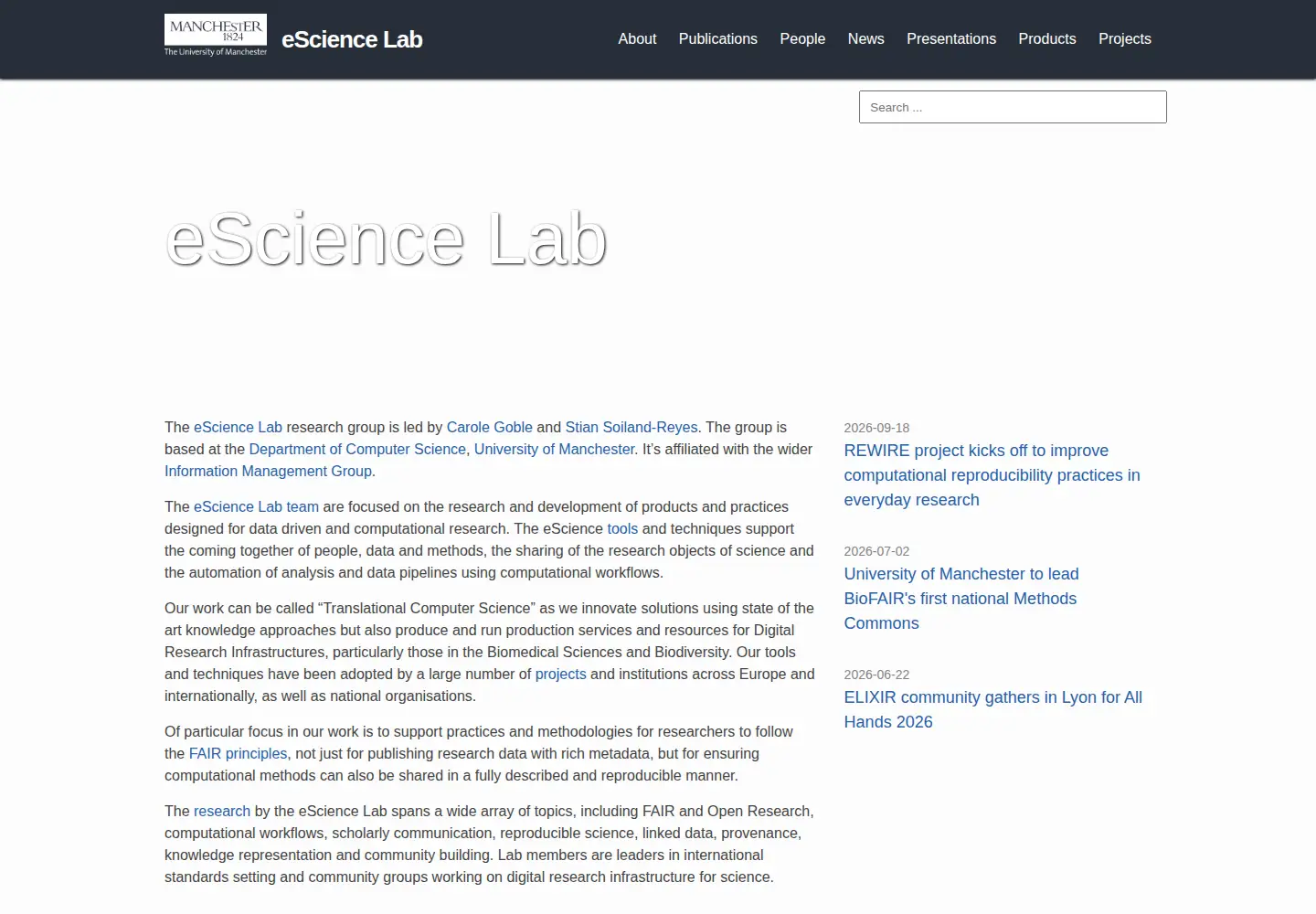 Screenshot of esciencelab.org.uk