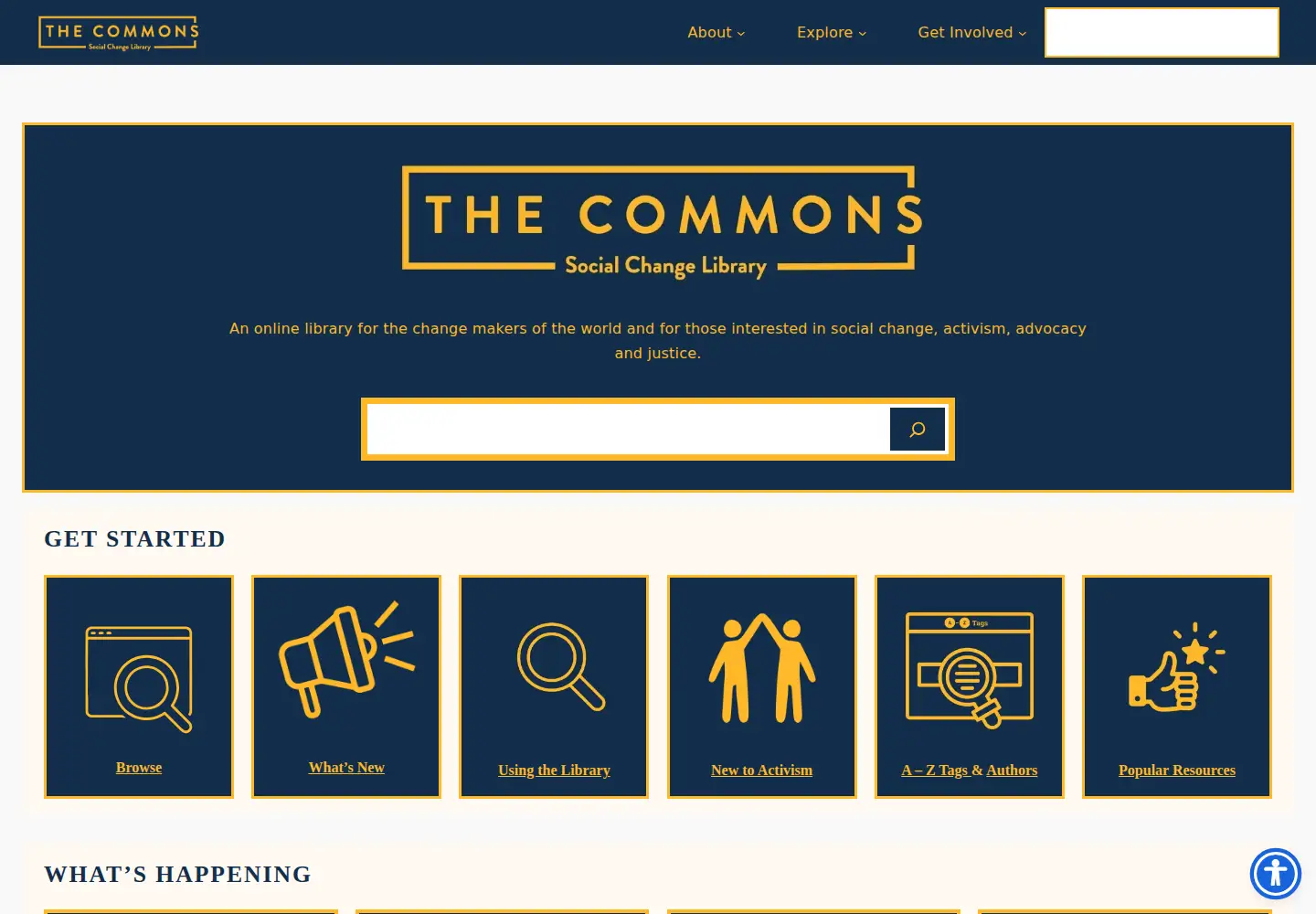 Screenshot of commonslibrary.org
