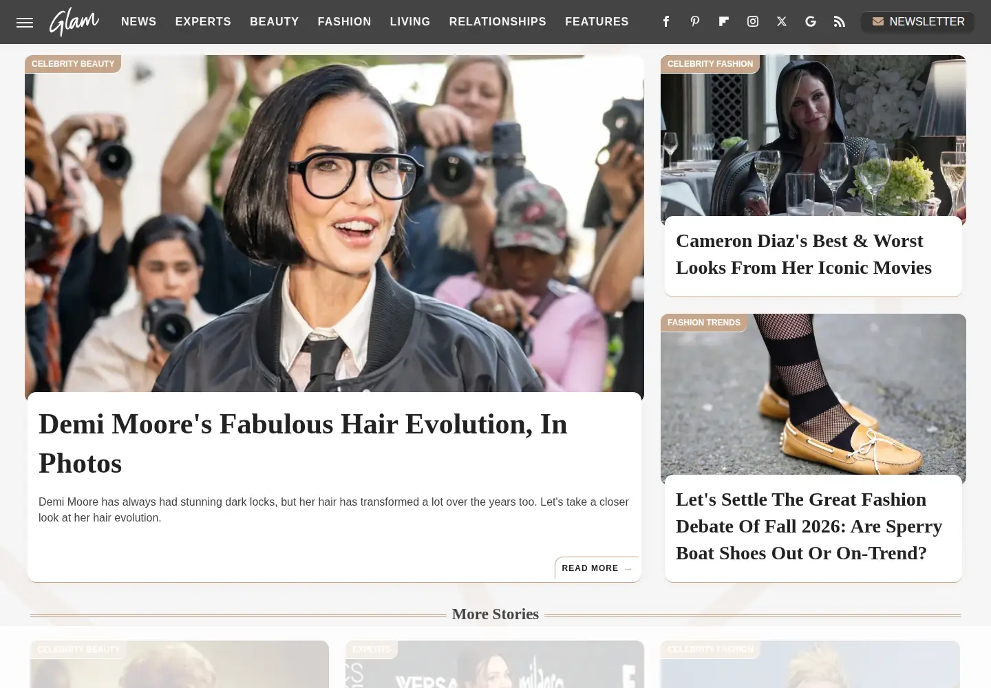 Screenshot of glam.com
