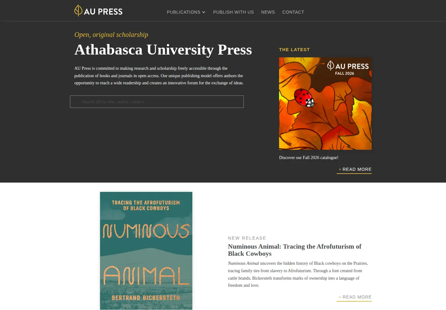 Screenshot of aupress.ca