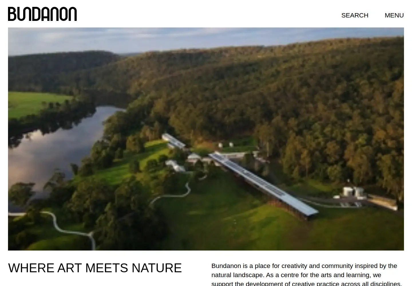 Screenshot of bundanon.com.au