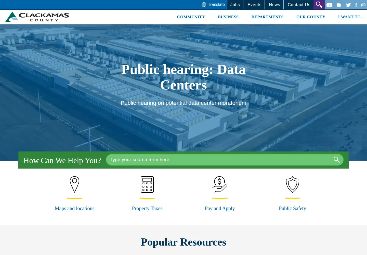 Screenshot of clackamas.us