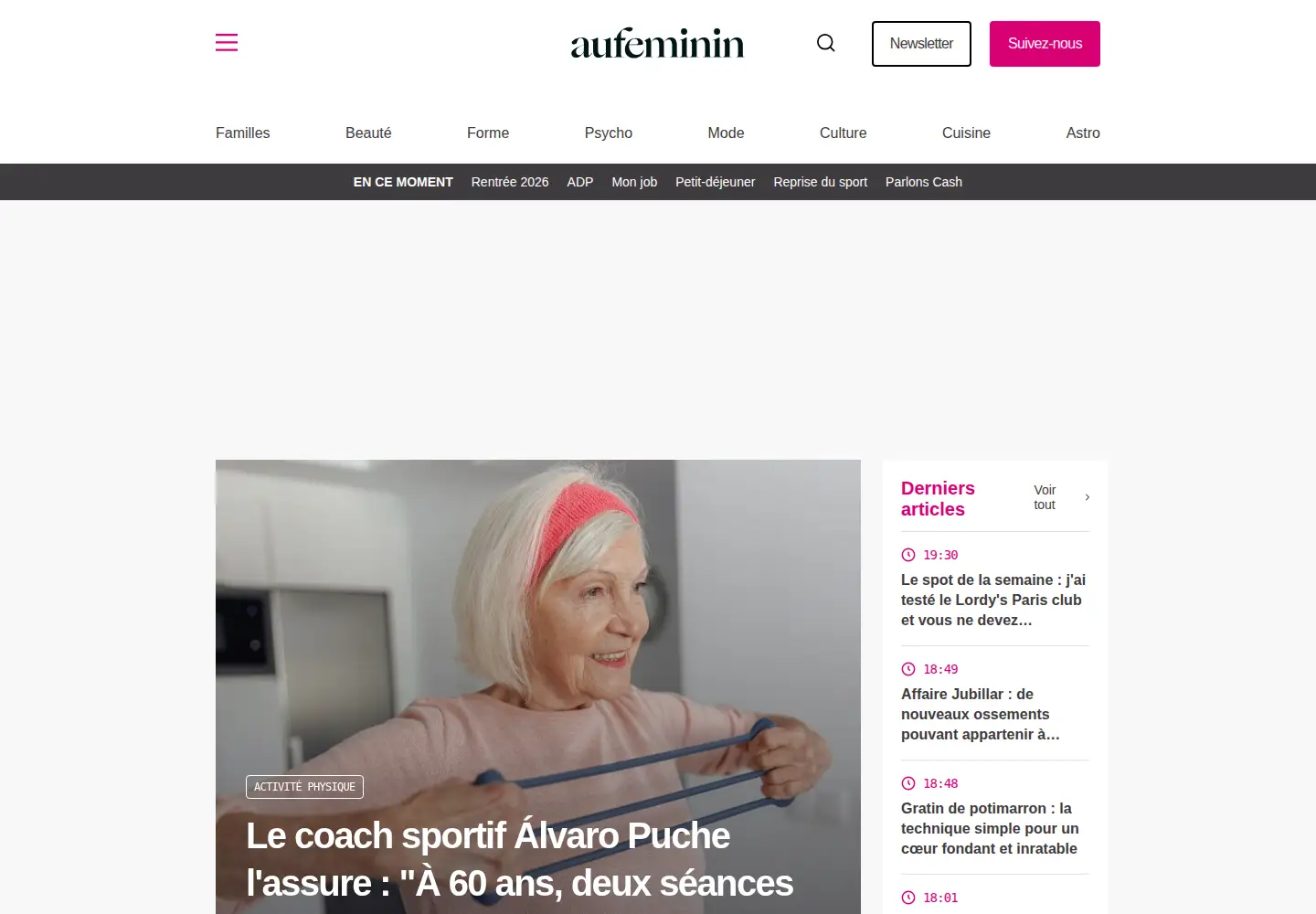 Screenshot of aufeminin.com