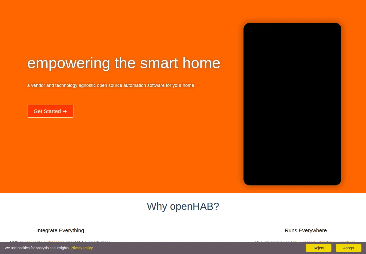 Screenshot of openhab.org