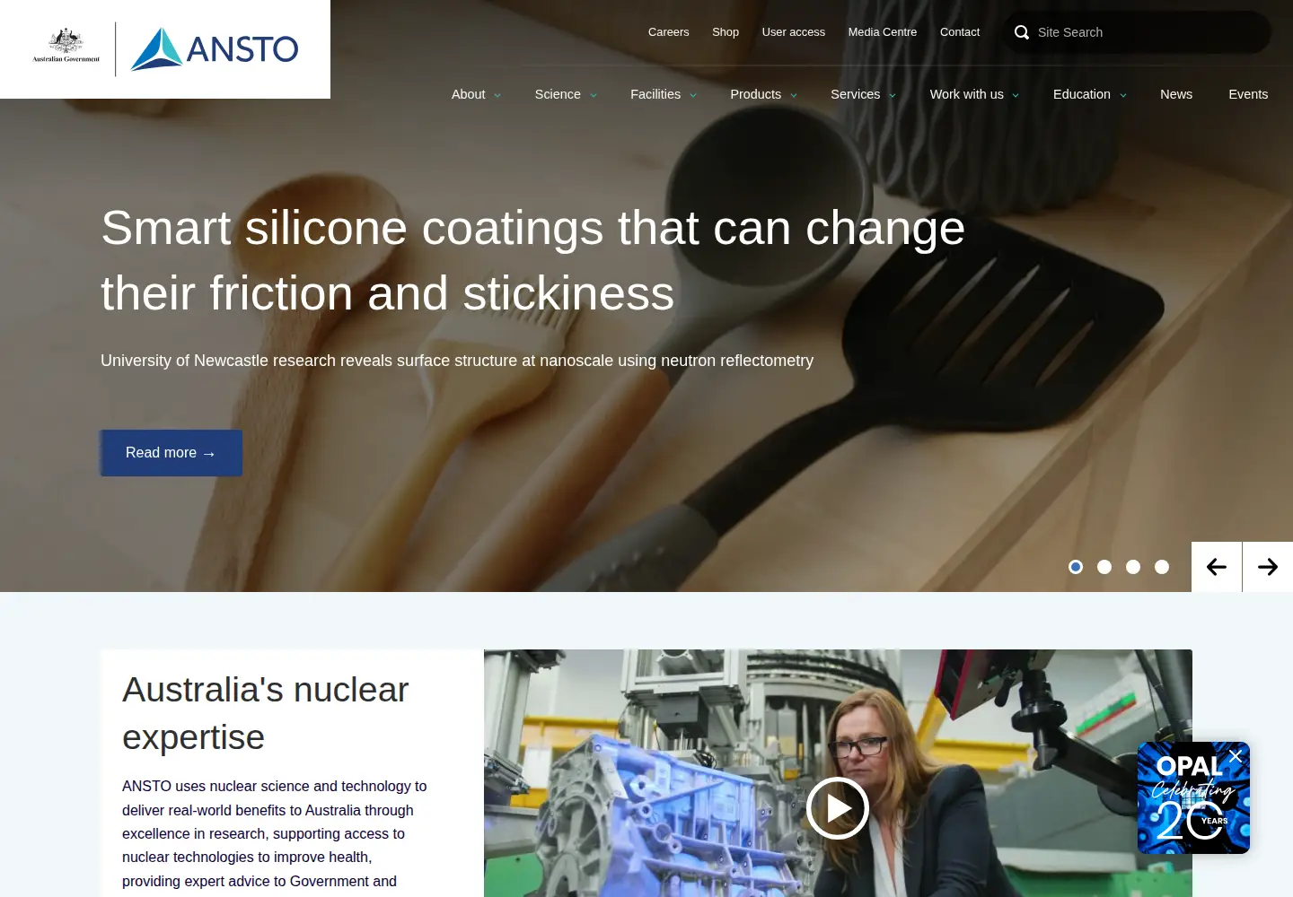 Screenshot of ansto.gov.au