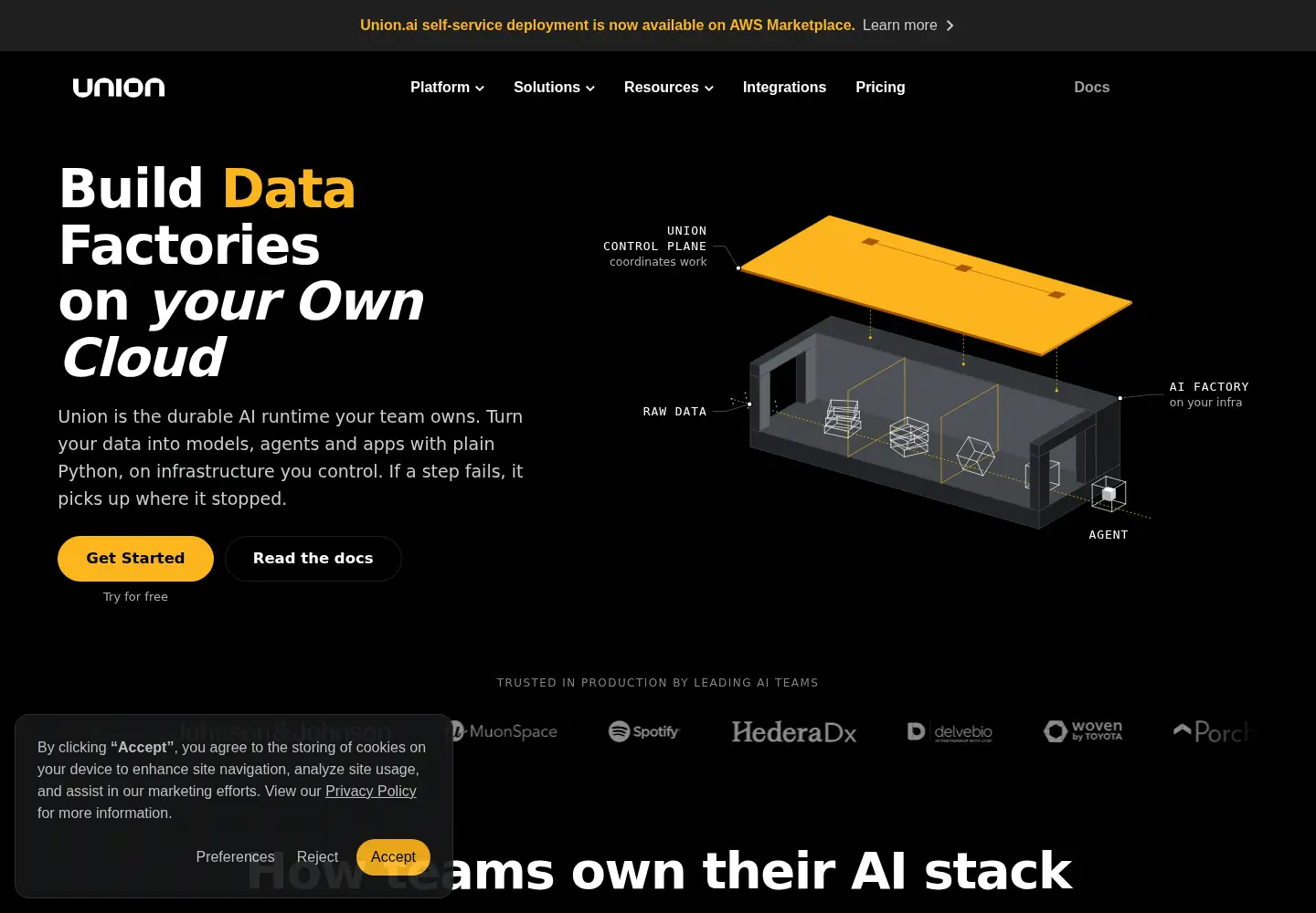 Screenshot of union.ai