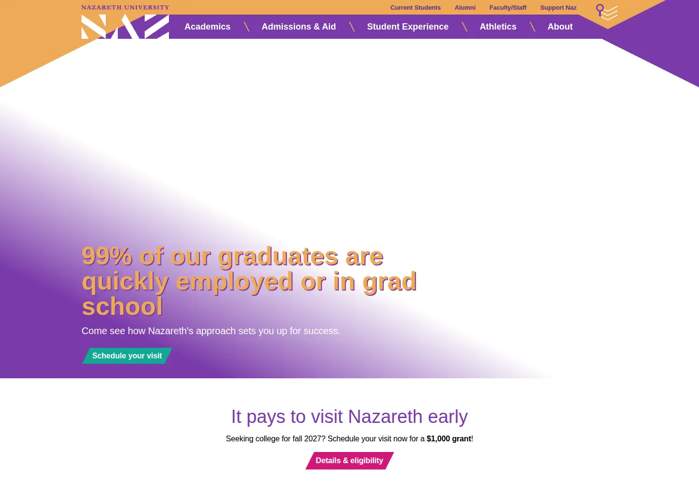 Screenshot of naz.edu