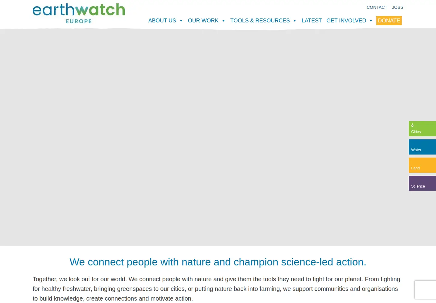 Screenshot of earthwatch.org.uk