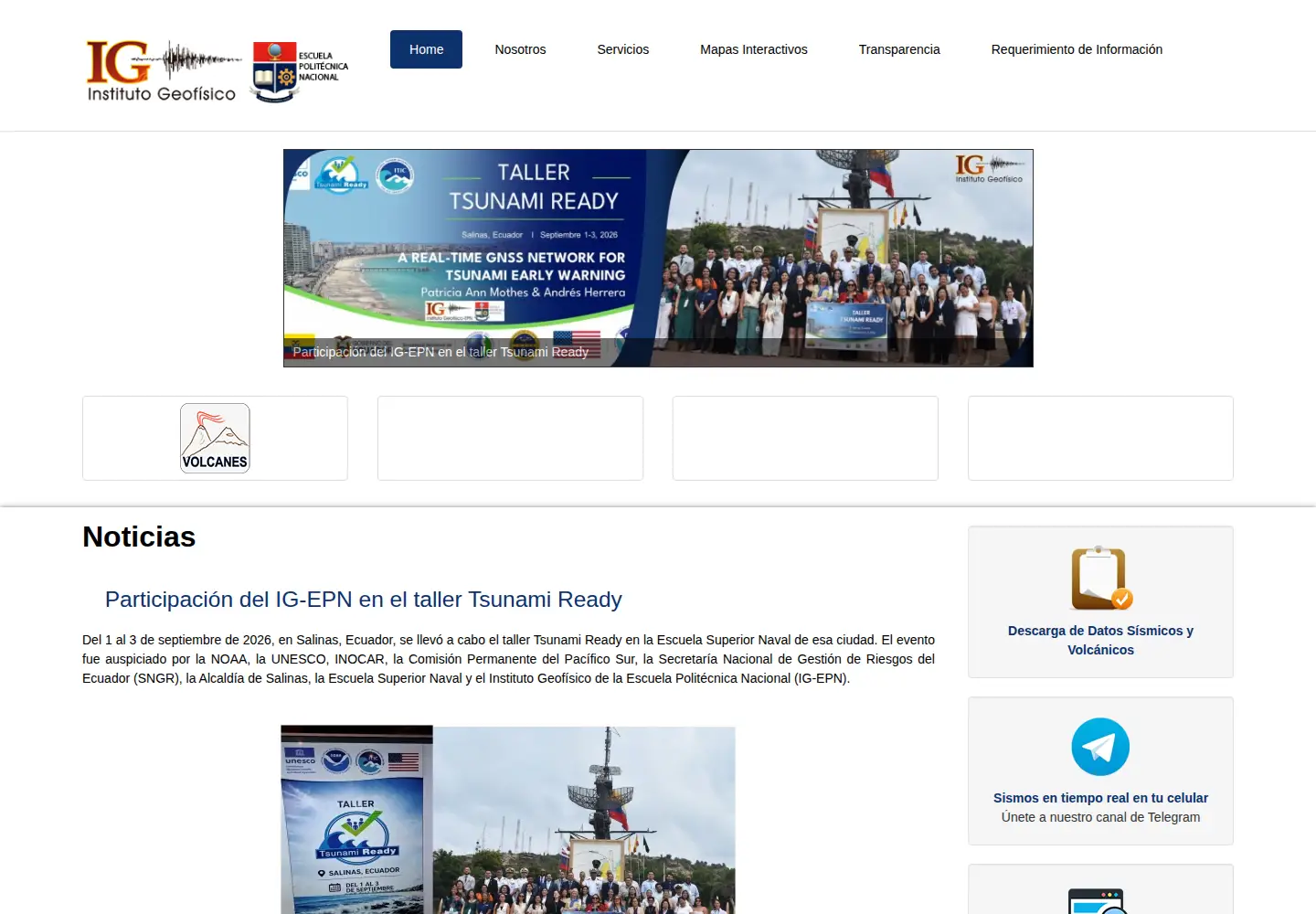 Screenshot of igepn.edu.ec