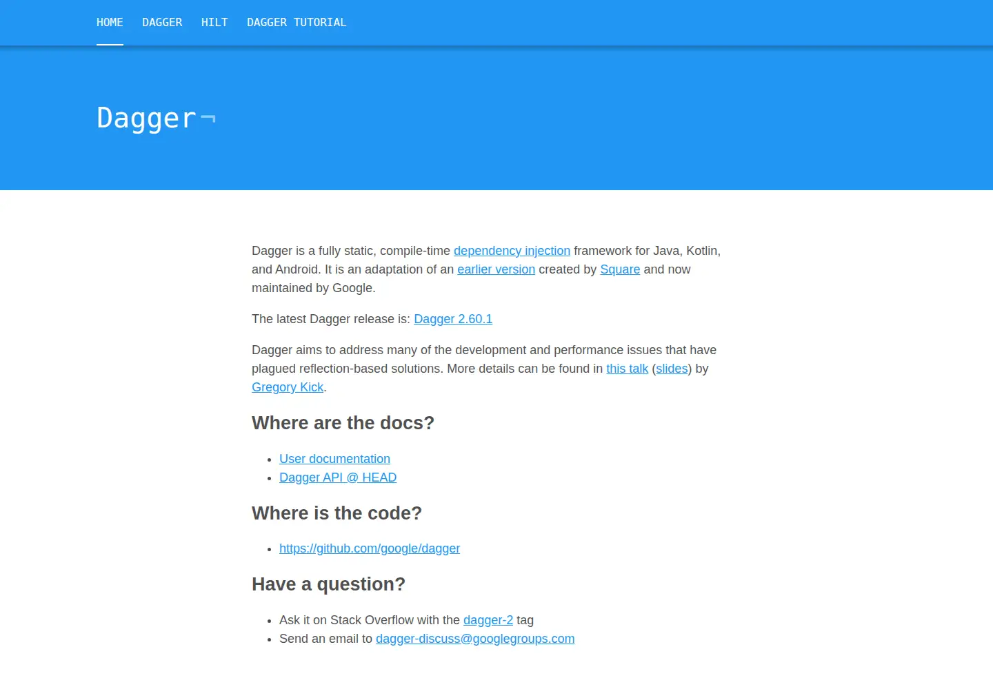 Screenshot of dagger.dev