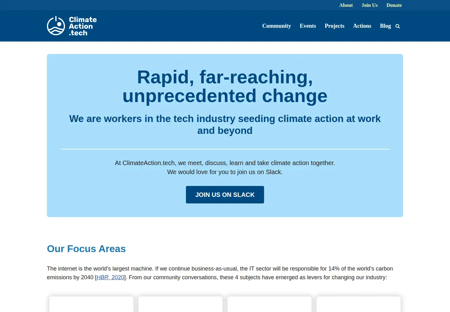 Screenshot of climateaction.tech