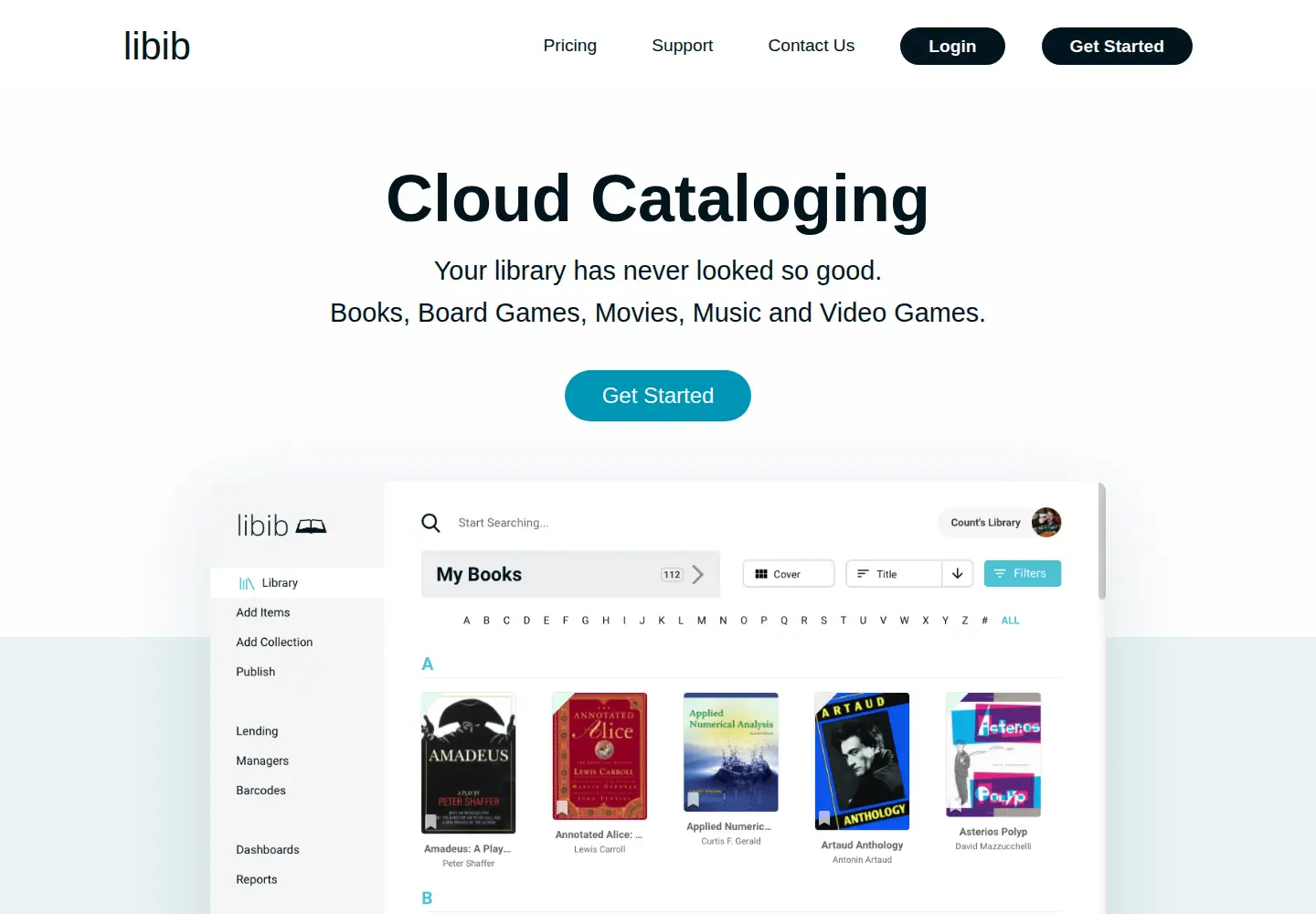 Screenshot of libib.com