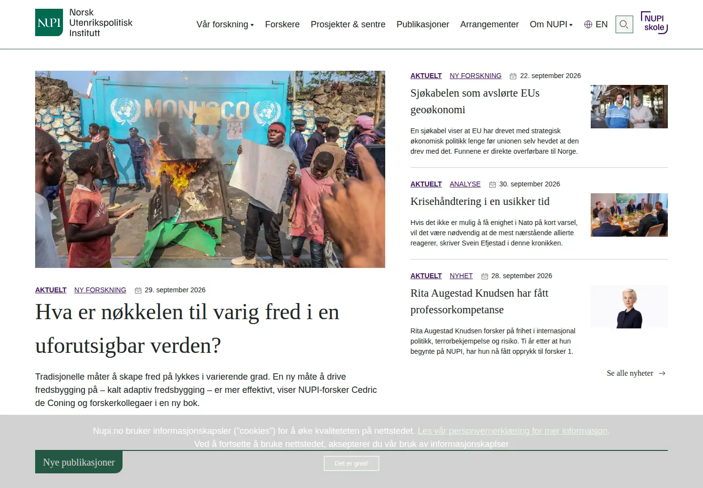 Screenshot of nupi.no