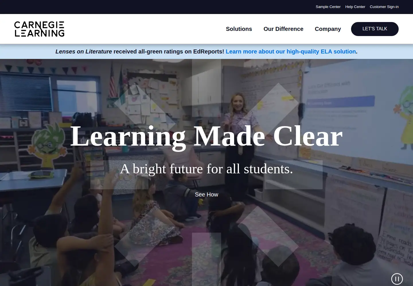 Screenshot of carnegielearning.com