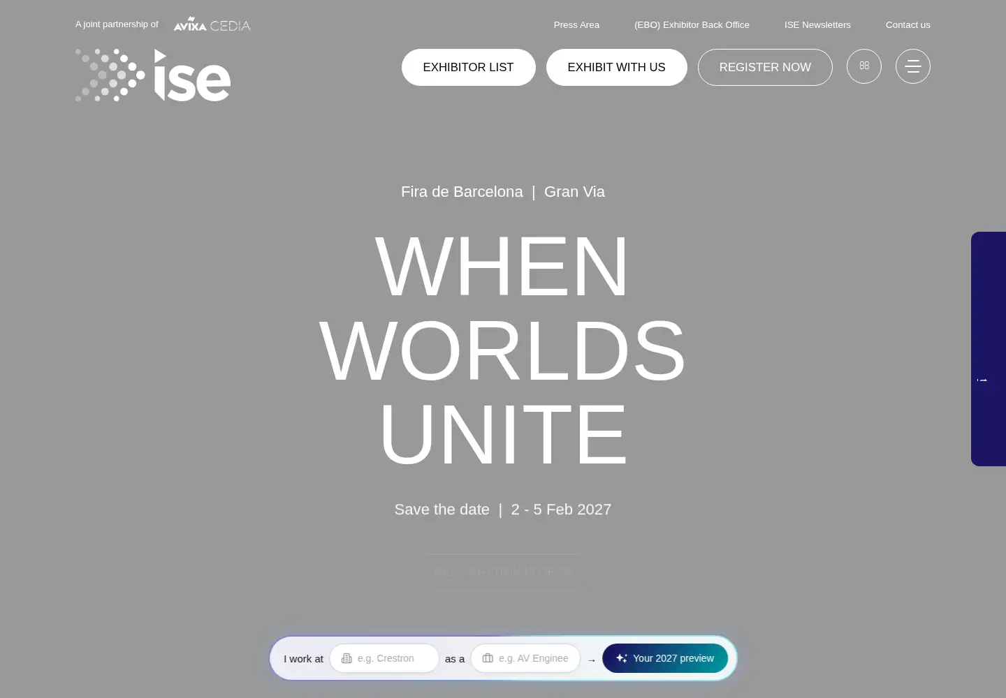 Captured homepage of iseurope.org in the current scan