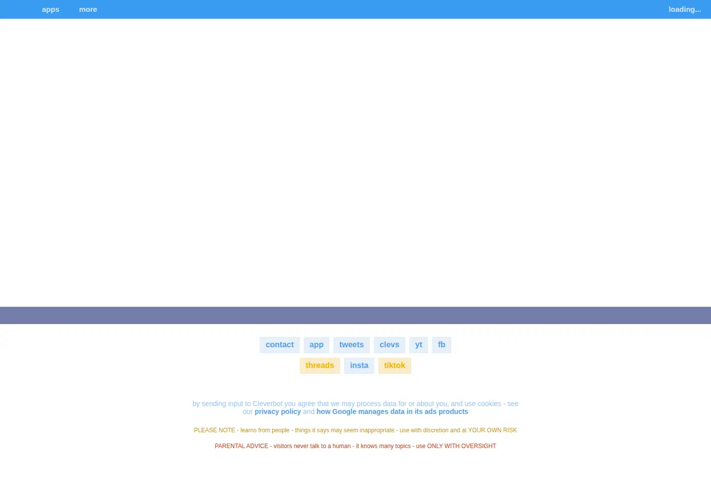 Screenshot of cleverbot.com