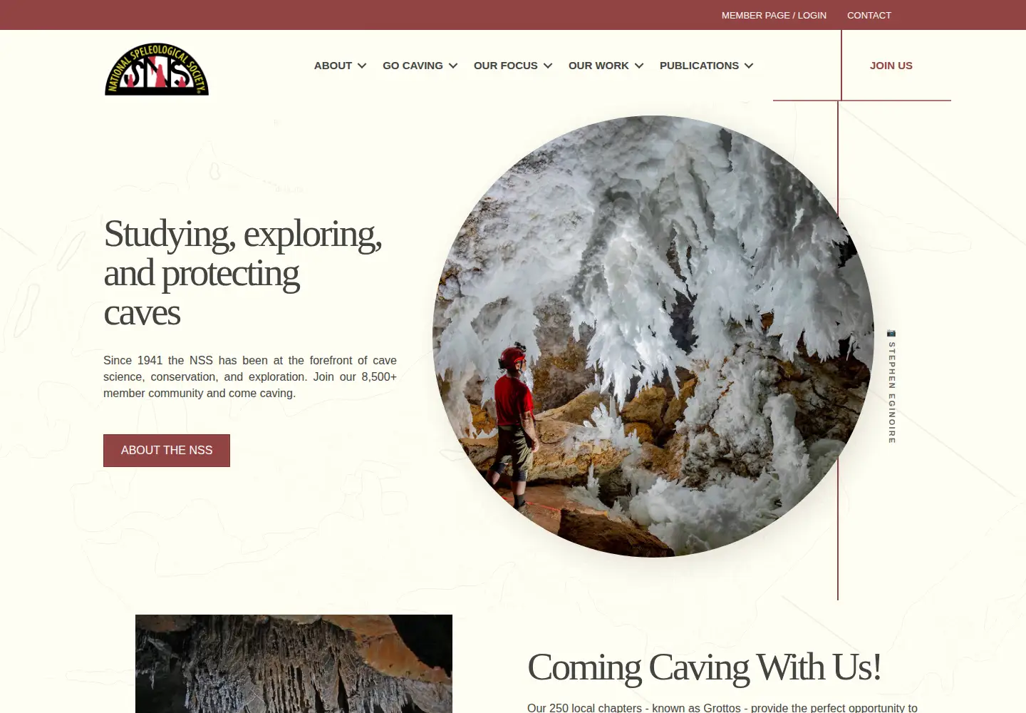 Screenshot of caves.org