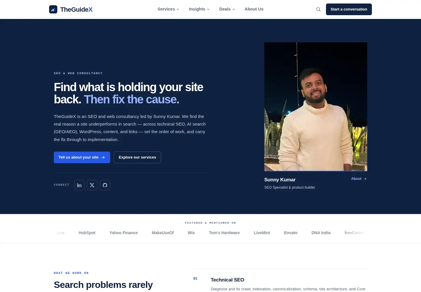 Screenshot of theguidex.com