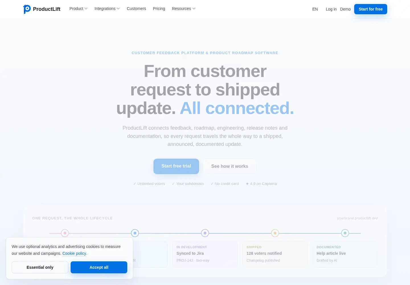 Screenshot of productlift.dev