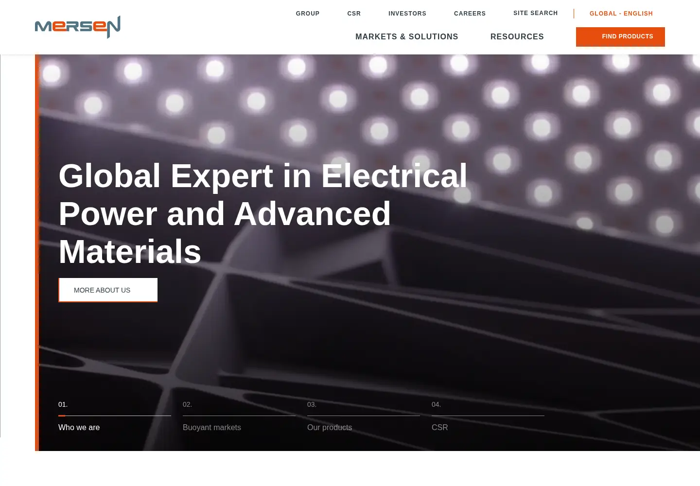 Screenshot of mersen.com