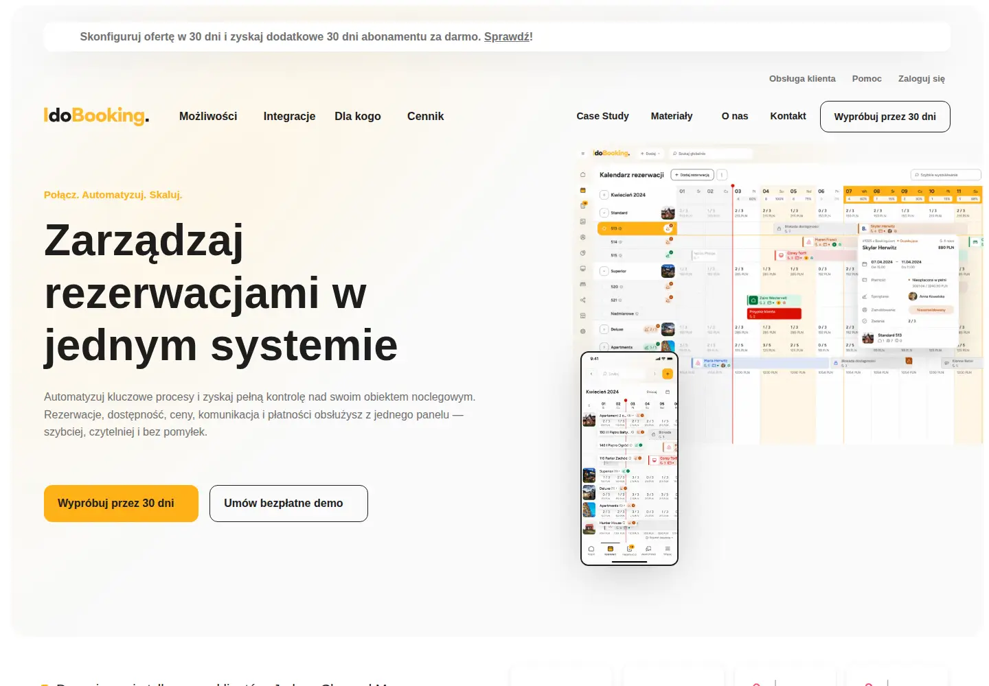 Screenshot of idobooking.com