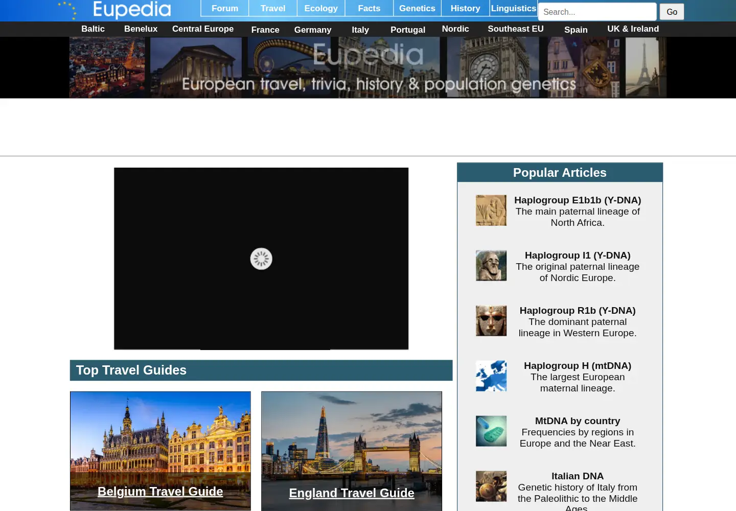 Screenshot of eupedia.com