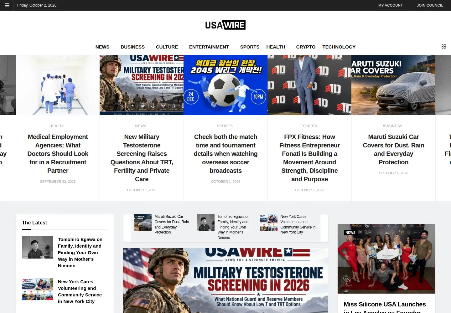 Screenshot of usawire.com