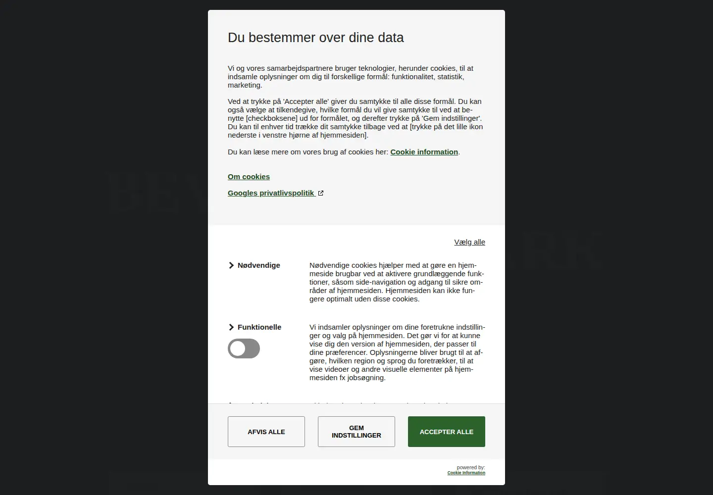Screenshot of dif.dk