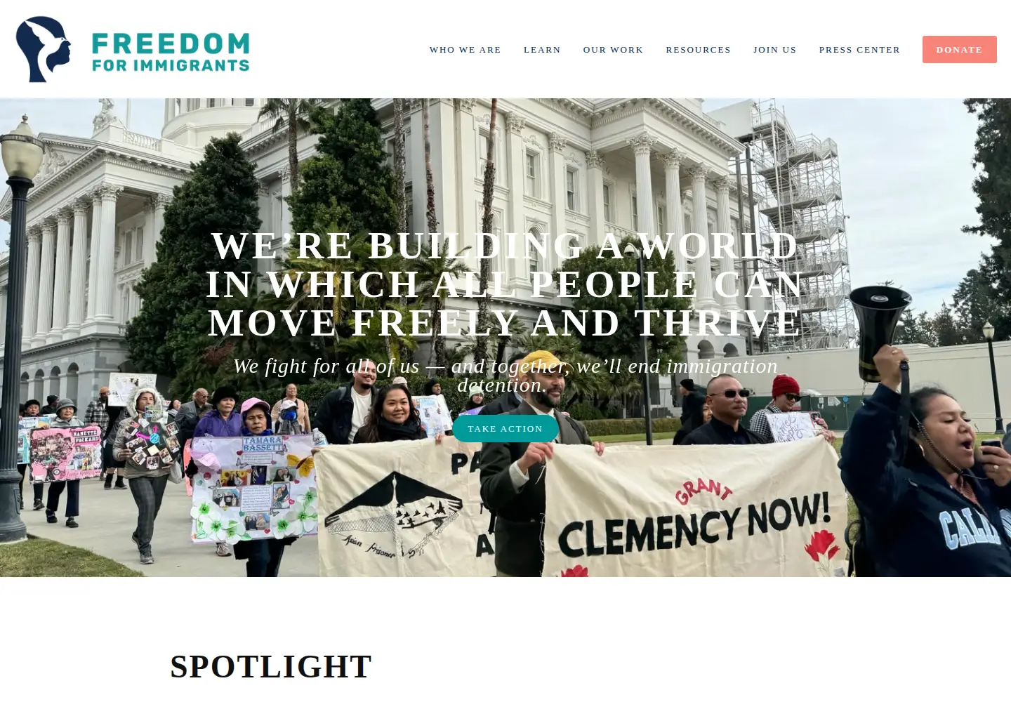 Screenshot of freedomforimmigrants.org