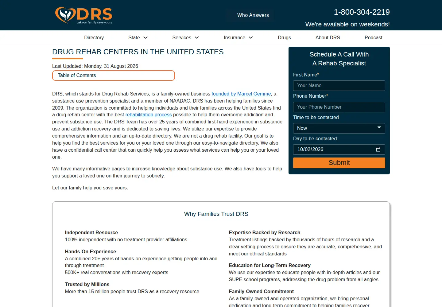 Screenshot of addicted.org