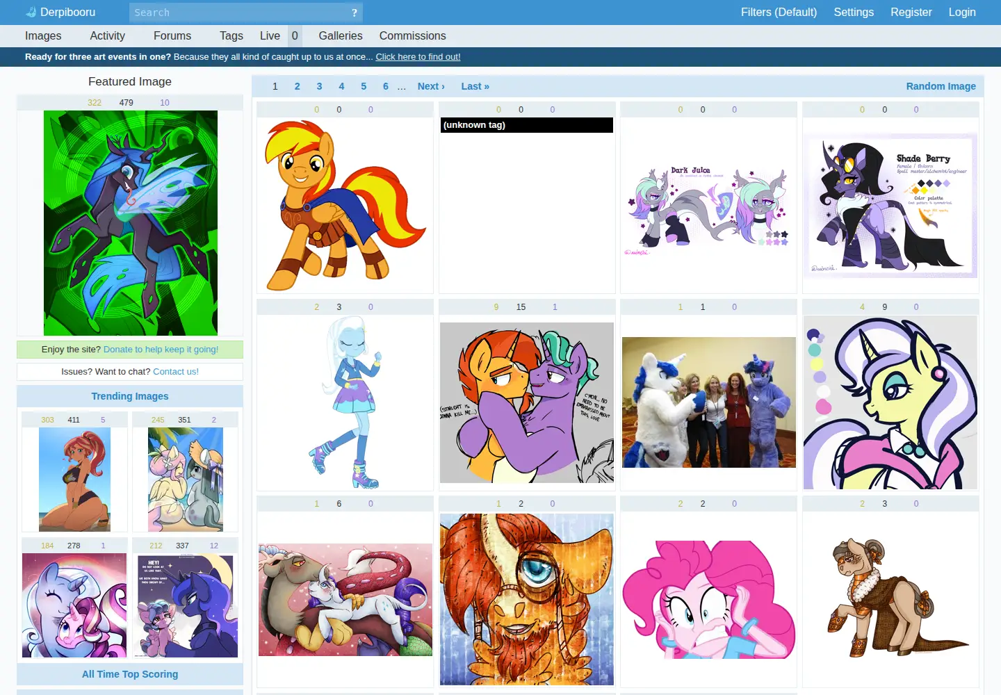 Screenshot of derpibooru.org